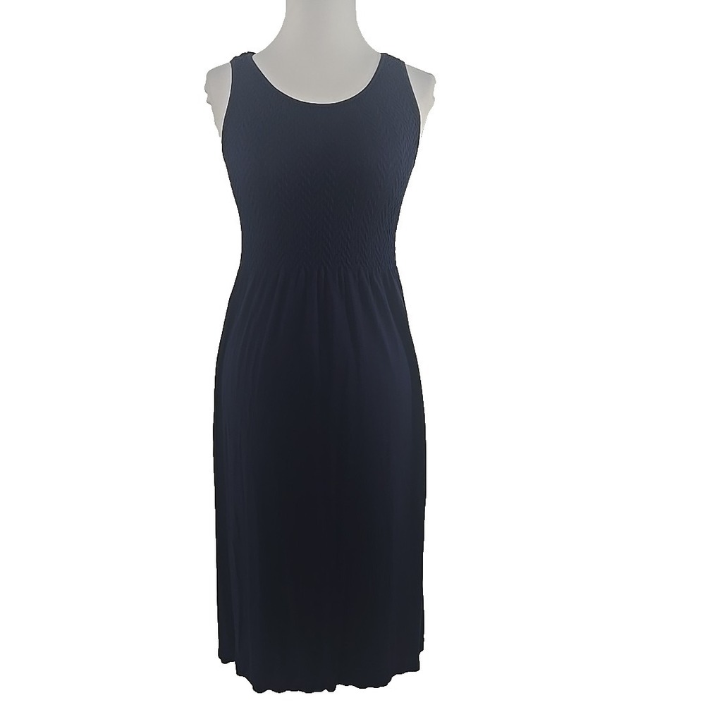 Lark & Grey PS/PM Navy Blue Smocked Tank Dress‎ Rayon Pullover Jersey